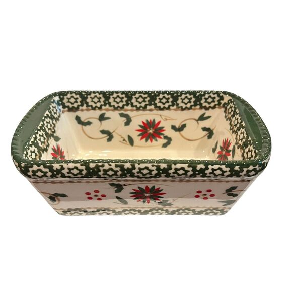 Temptations Tara OLD WORLD Holiday Mini Loaf Pan Baking Dish 12 Oz - Picture 1 of 4
